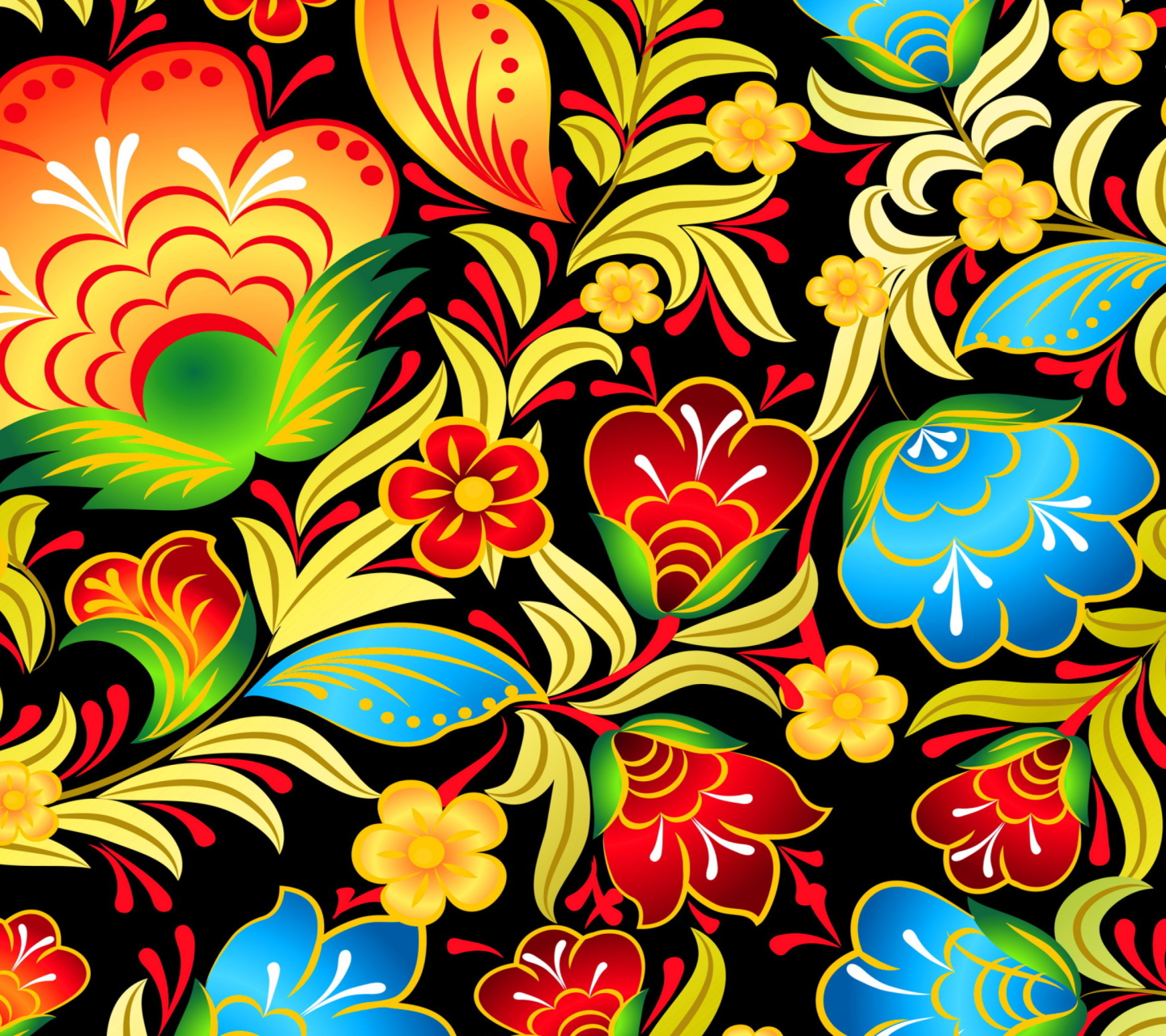 Khokhloma Patterns wallpaper 1440x1280