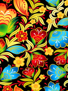 Das Khokhloma Patterns Wallpaper 240x320