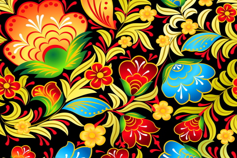 Das Khokhloma Patterns Wallpaper 480x320