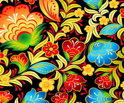Das Khokhloma Patterns Wallpaper 480x400