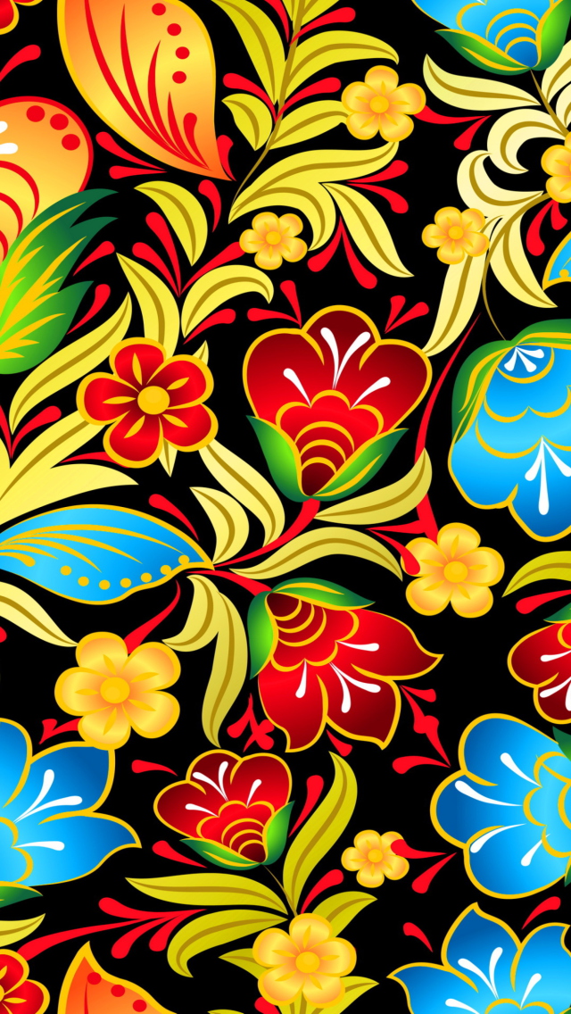 Das Khokhloma Patterns Wallpaper 640x1136
