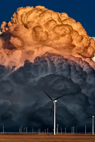 Sfondi Windmill Sunset 320x480