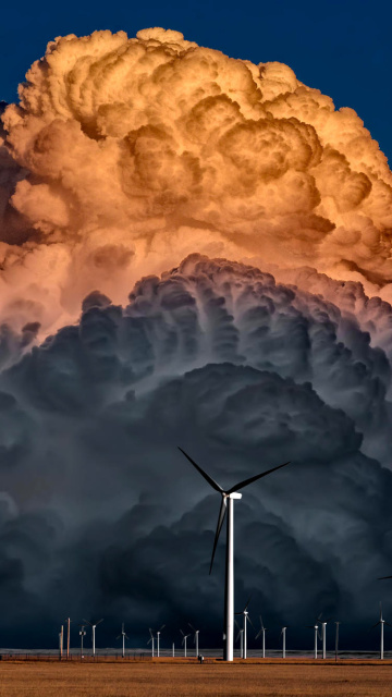 Fondo de pantalla Windmill Sunset 360x640