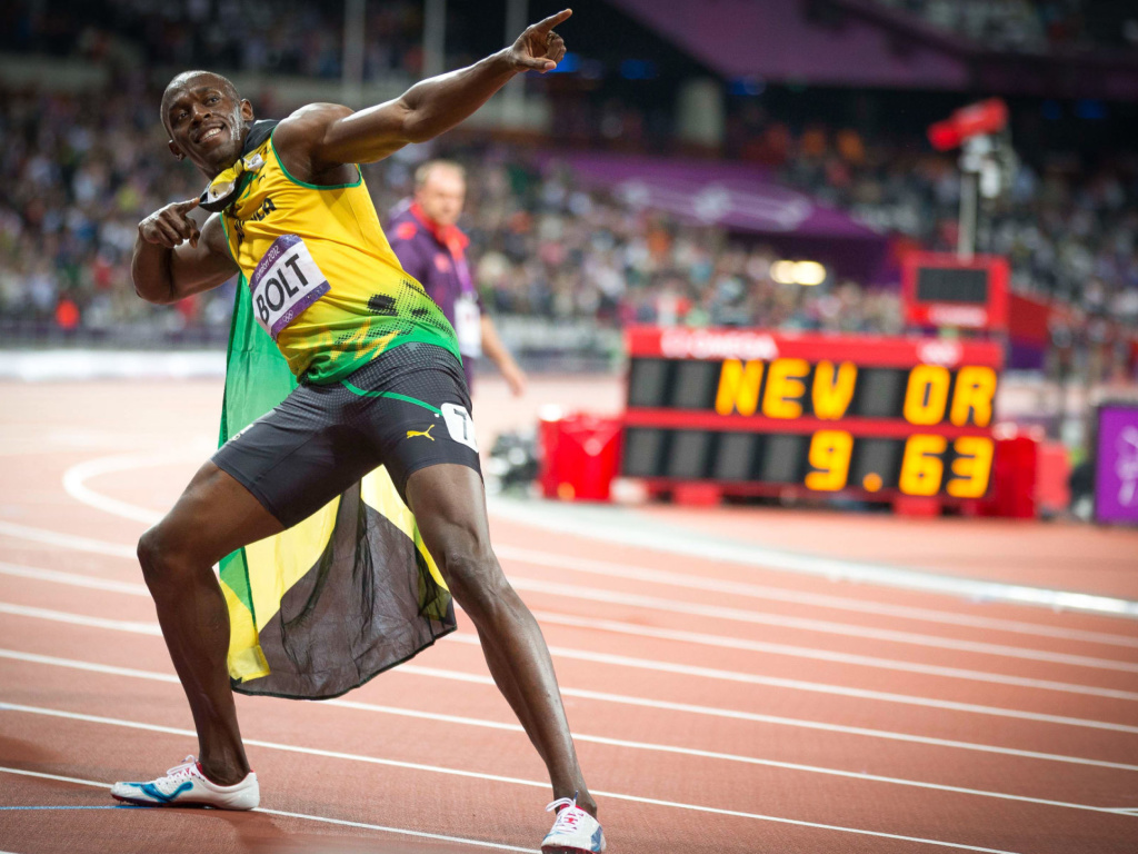 Das Usain Bolt won medals in the Olympics Wallpaper 1024x768