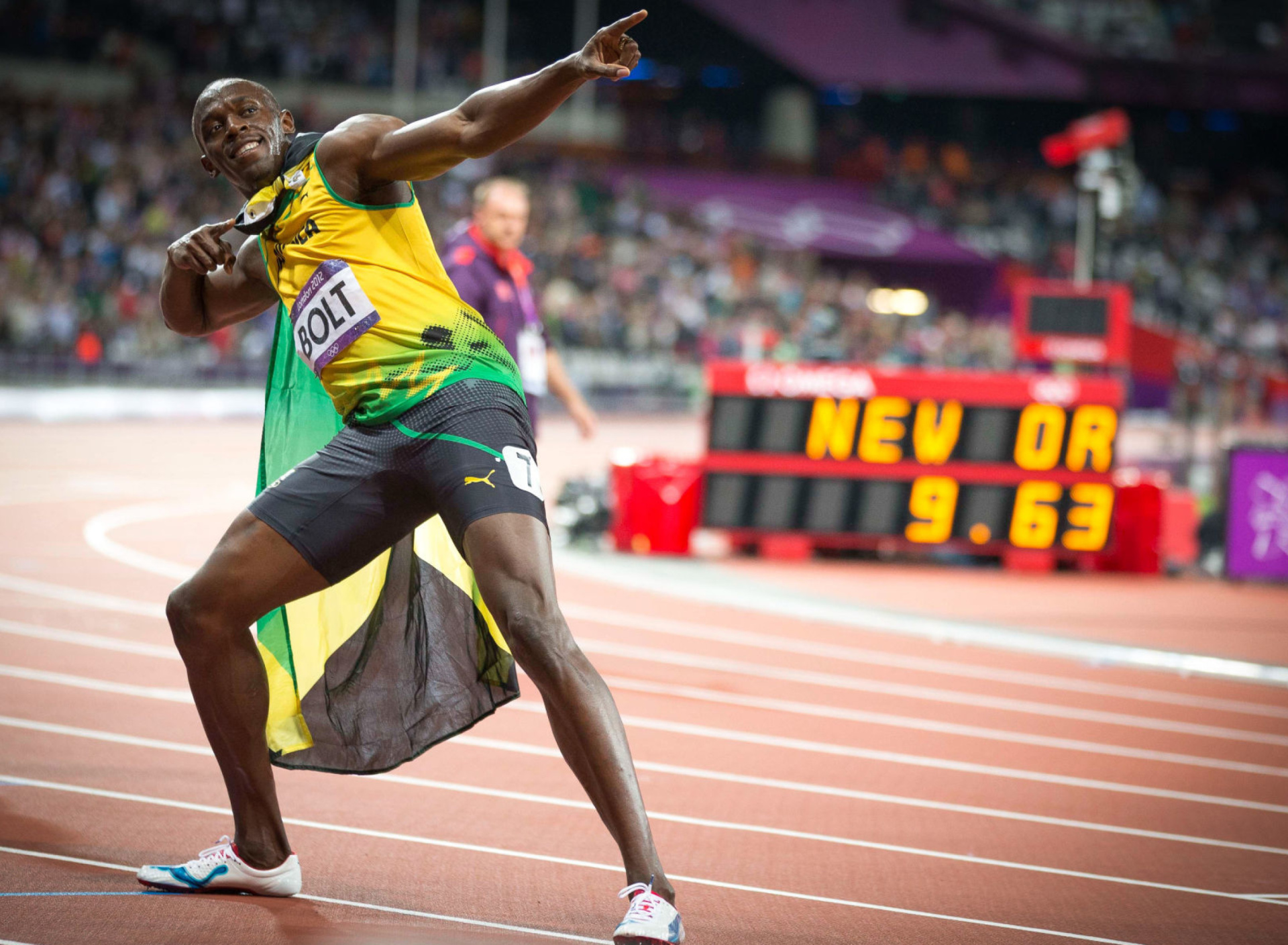 Обои Usain Bolt won medals in the Olympics 1920x1408