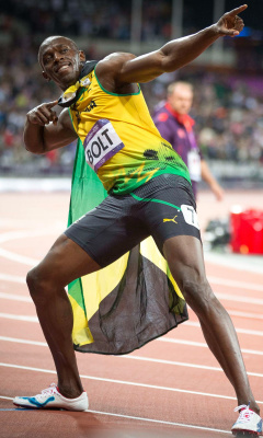 Das Usain Bolt won medals in the Olympics Wallpaper 240x400