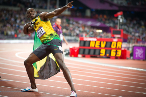 Usain Bolt won medals in the Olympics wallpaper 480x320