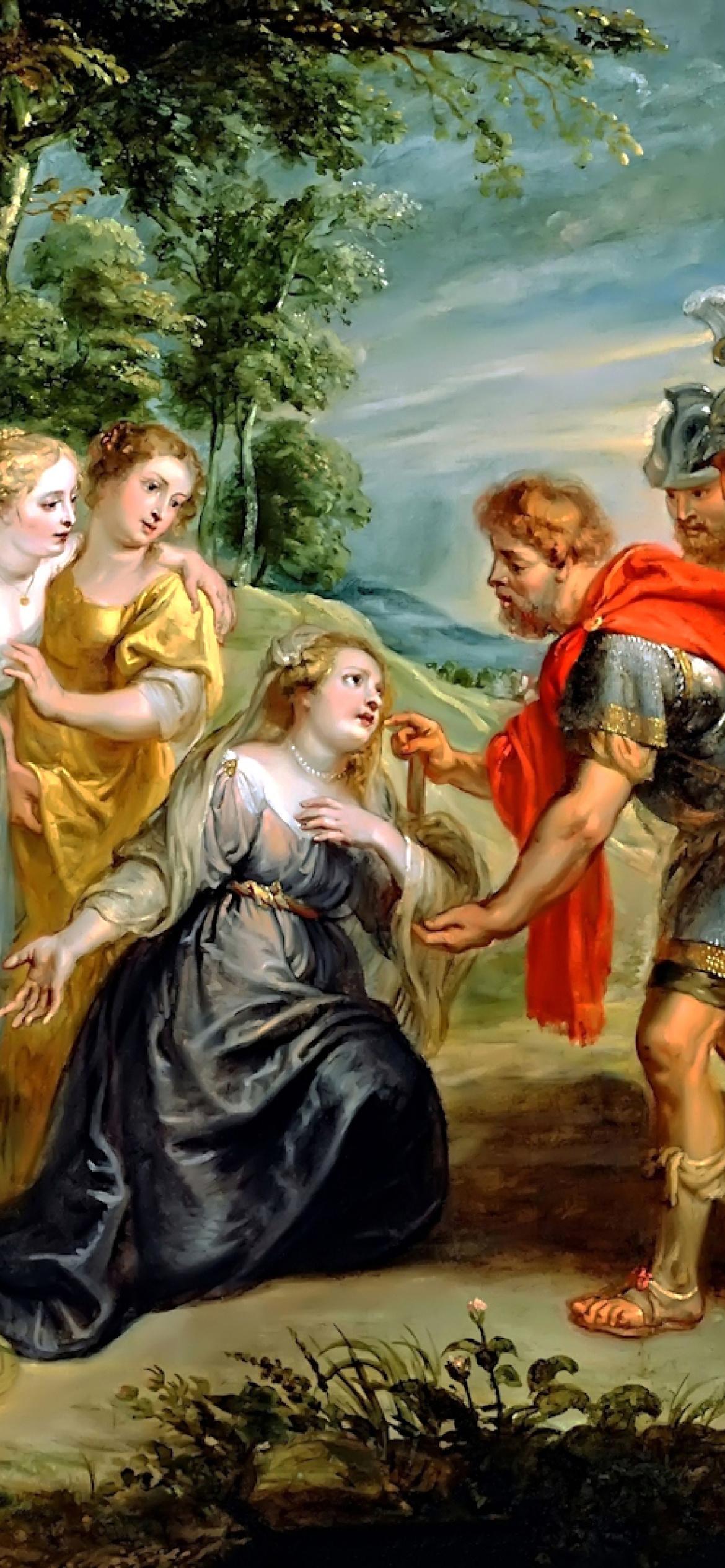 Sfondi Rubens David Meeting Abigail Painting in Getty Museum 1170x2532