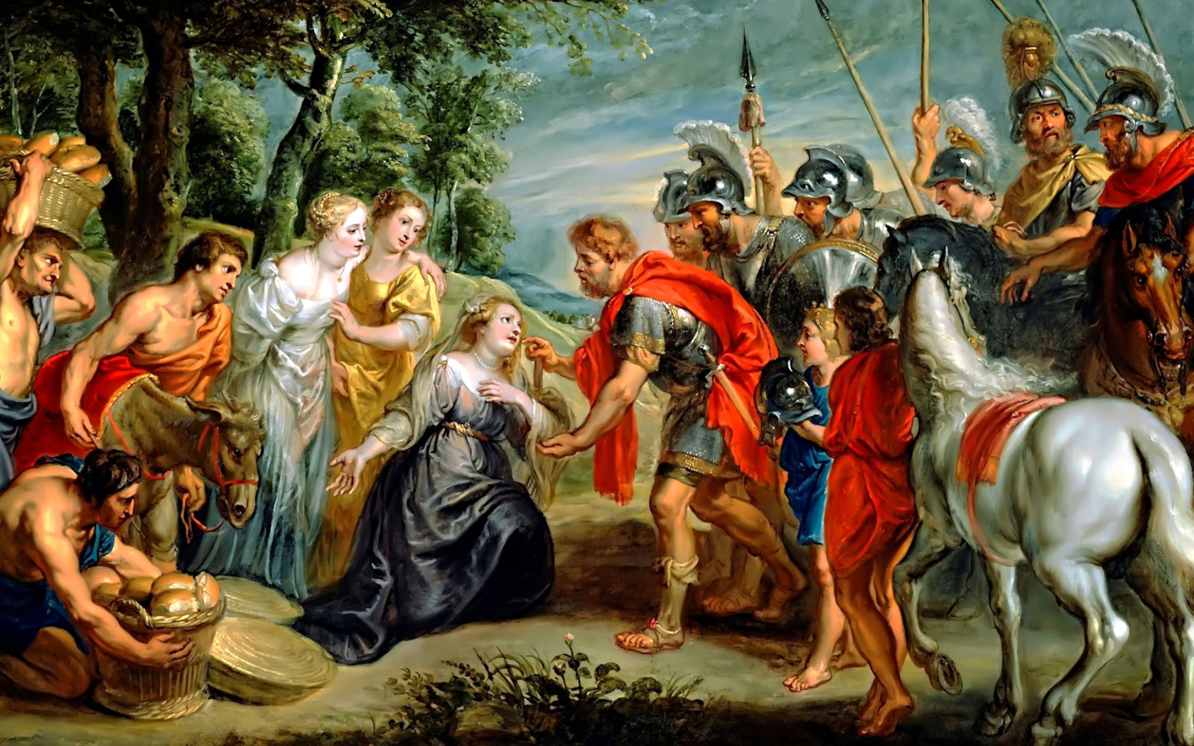 Das Rubens David Meeting Abigail Painting in Getty Museum Wallpaper 1680x1050
