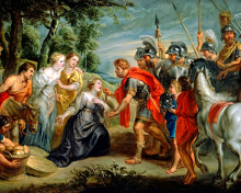 Sfondi Rubens David Meeting Abigail Painting in Getty Museum 220x176