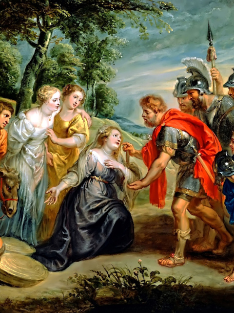 Screenshot №1 pro téma Rubens David Meeting Abigail Painting in Getty Museum 480x640