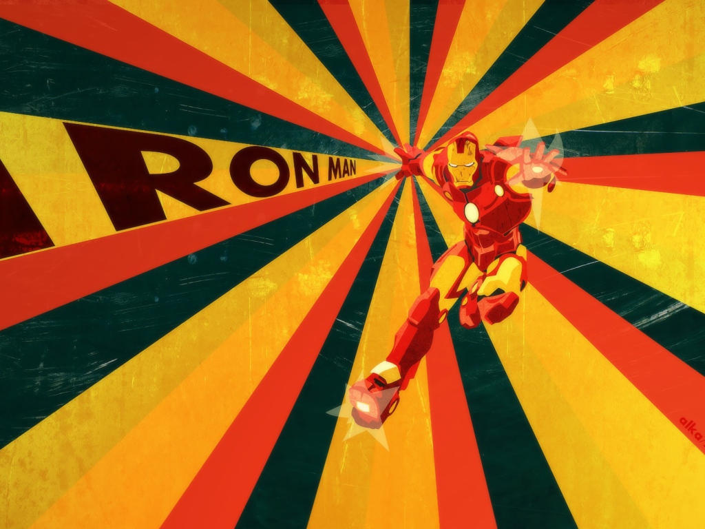 Das Retro Ironman Art Wallpaper 1024x768