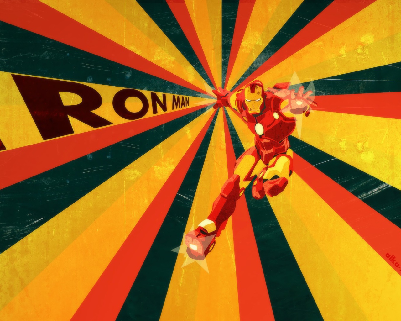 Das Retro Ironman Art Wallpaper 1280x1024