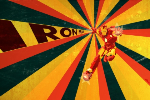 Обои Retro Ironman Art 480x320
