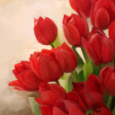 Das Art Red Tulips Wallpaper 128x128