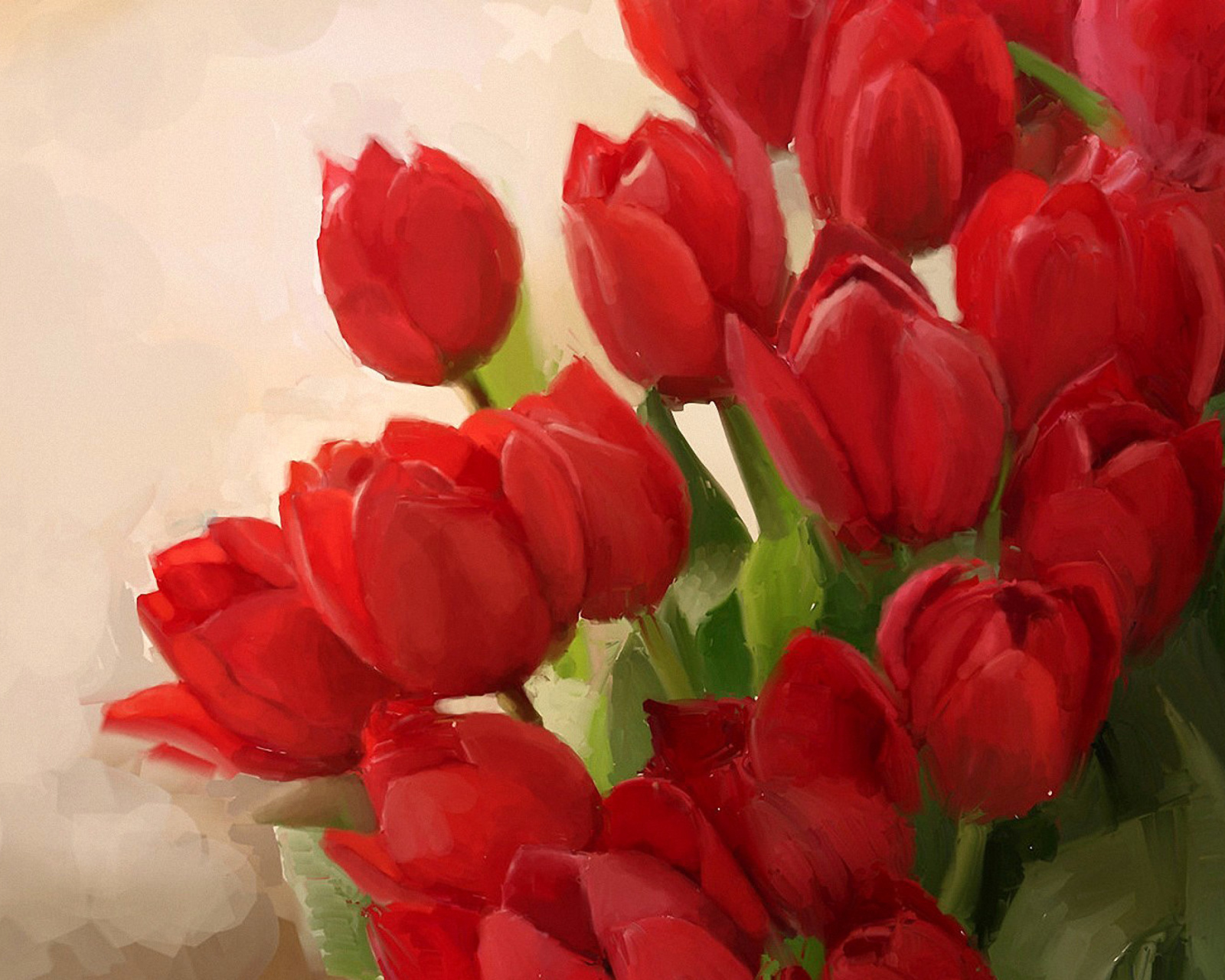 Das Art Red Tulips Wallpaper 1600x1280