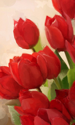 Das Art Red Tulips Wallpaper 240x400