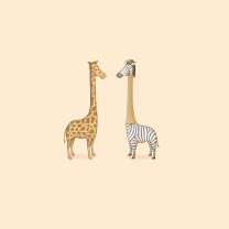 Giraffe-Zebra wallpaper 208x208