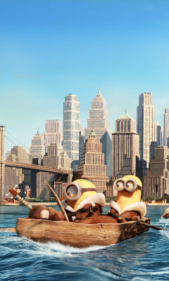 Fondo de pantalla Minions in New York 240x400