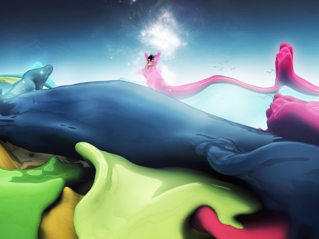 Das Colorful Waves Wallpaper 640x480
