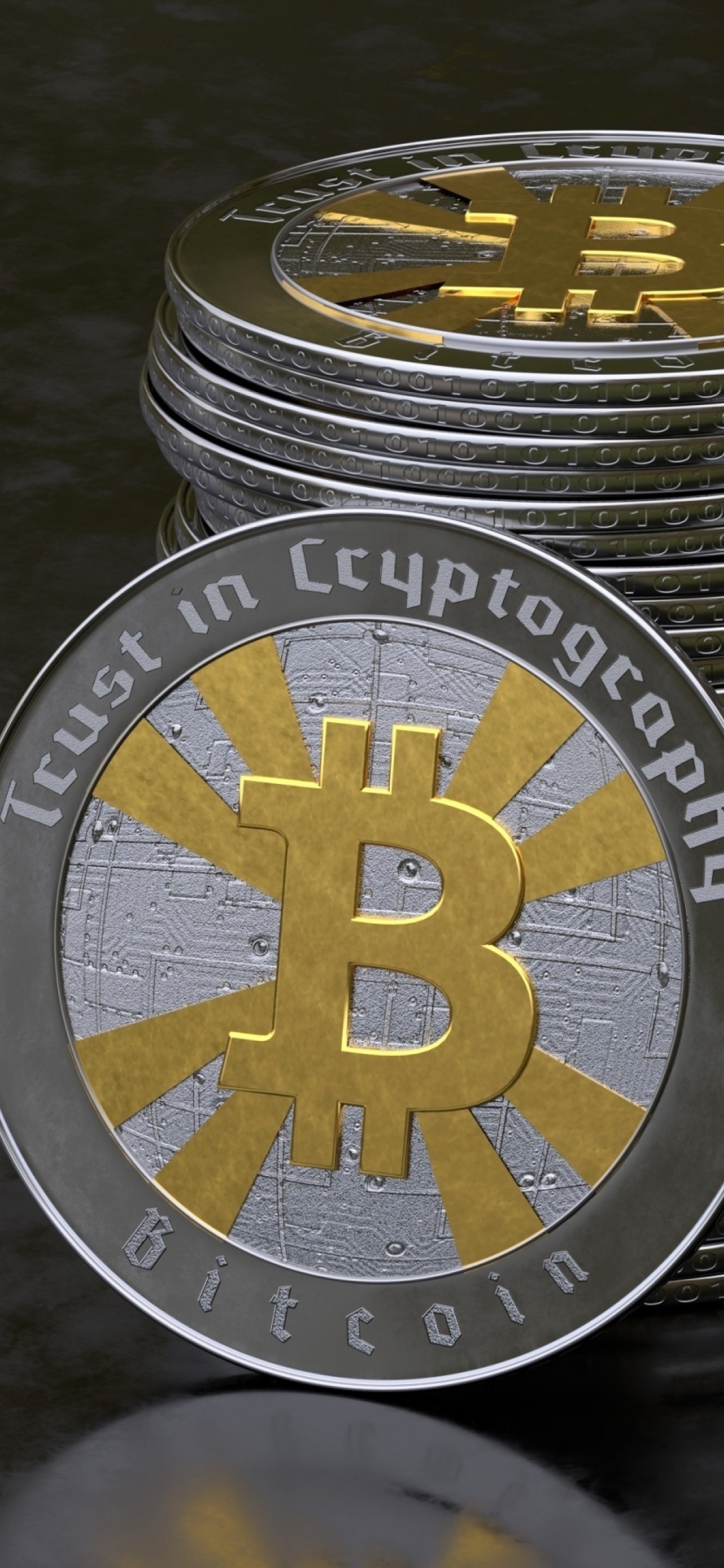Bitcoin Blockchain, Trust in Cryptography wallpaper 1170x2532