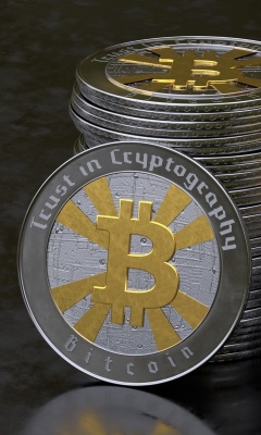 Bitcoin Blockchain, Trust in Cryptography wallpaper 240x400