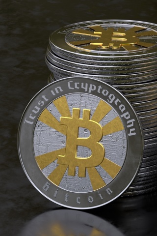 Das Bitcoin Blockchain, Trust in Cryptography Wallpaper 320x480