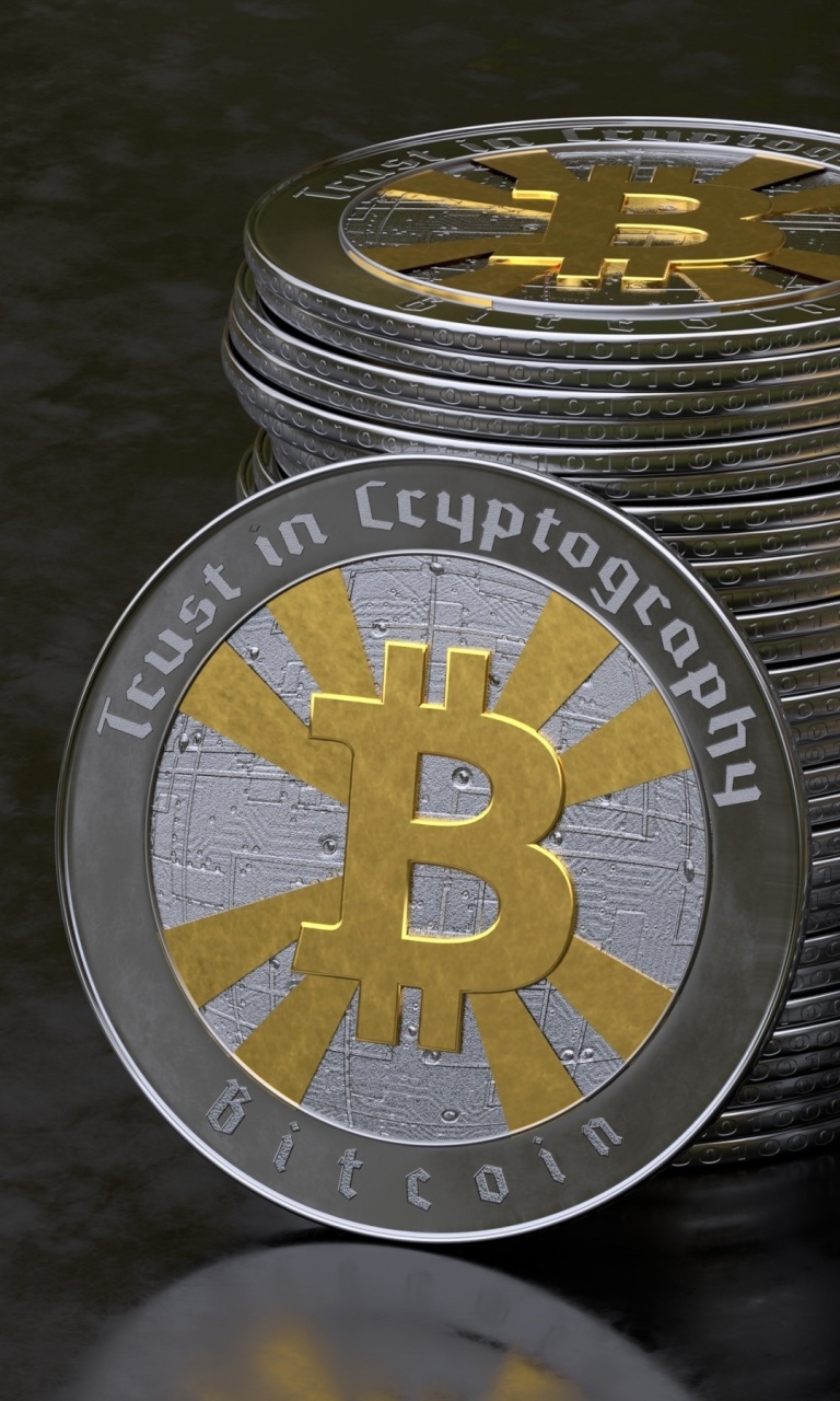Bitcoin Blockchain, Trust in Cryptography wallpaper 768x1280