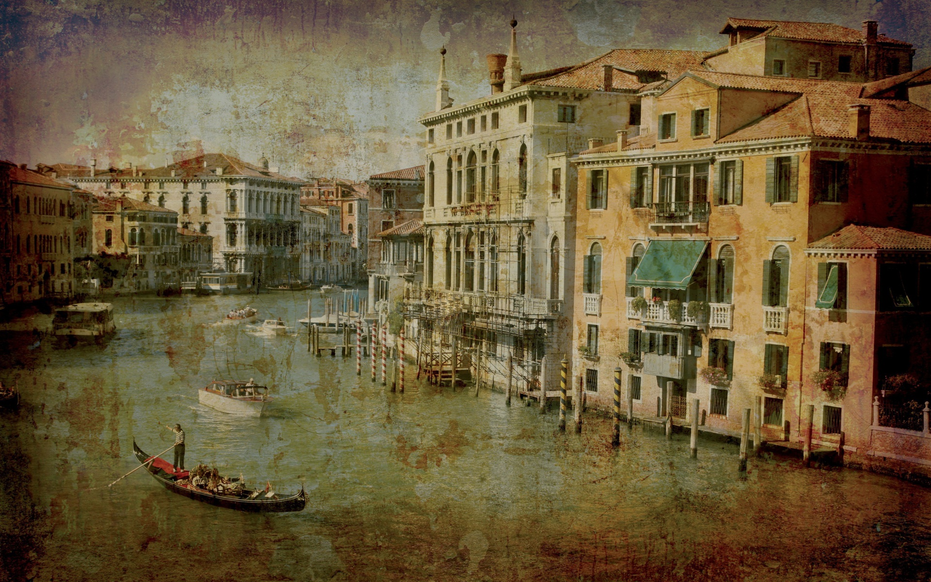 Venice Retro Card wallpaper 1920x1200