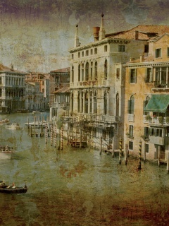 Обои Venice Retro Card 240x320