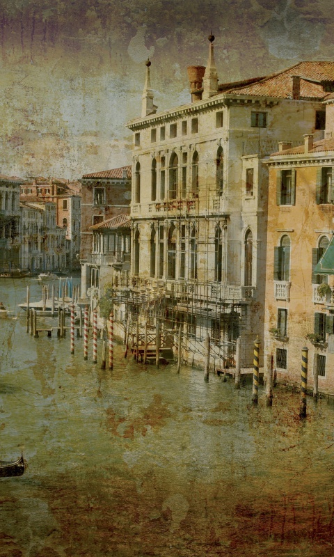 Venice Retro Card wallpaper 480x800