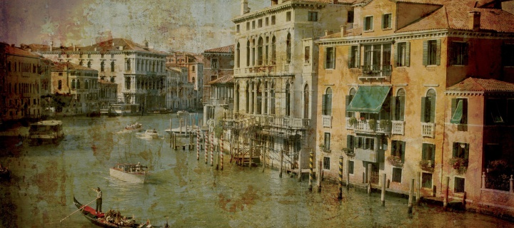 Venice Retro Card wallpaper 720x320