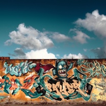 Das Graffiti Street Art Wallpaper 208x208