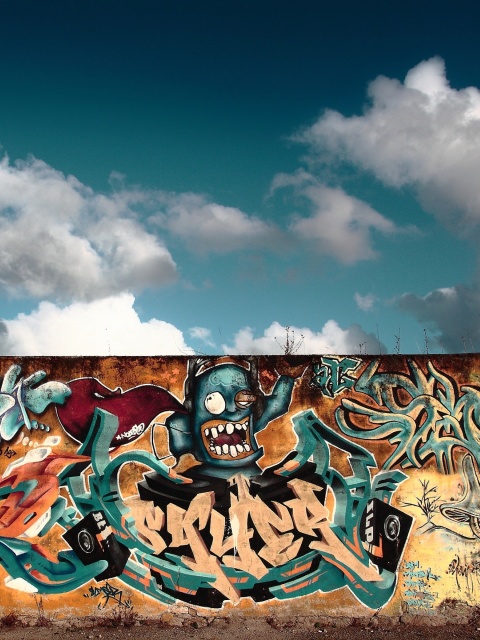 Das Graffiti Street Art Wallpaper 480x640