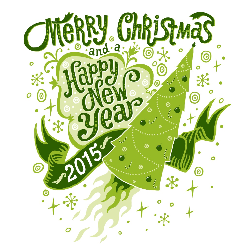 Merry Christmas and Happy New 2015 Year wallpaper 1024x1024