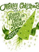 Das Merry Christmas and Happy New 2015 Year Wallpaper 132x176