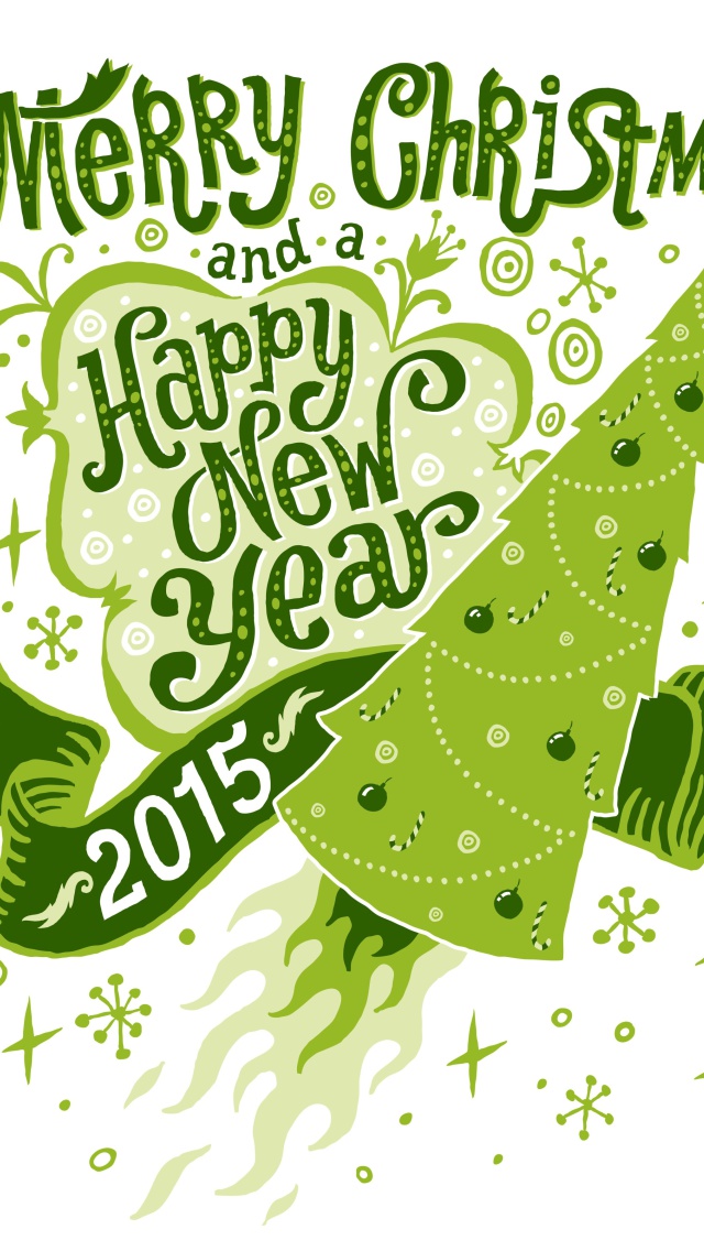 Merry Christmas and Happy New 2015 Year wallpaper 640x1136