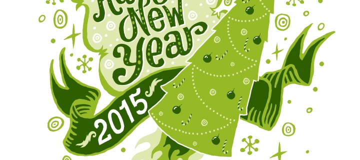Merry Christmas and Happy New 2015 Year wallpaper 720x320