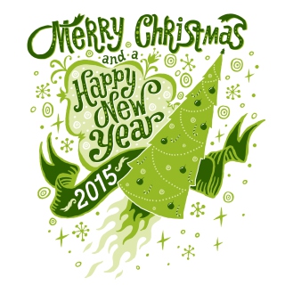 Kostenloses Merry Christmas and Happy New 2015 Year Wallpaper für 128x128