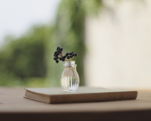 Little Vase And Berry Branch wallpaper 220x176