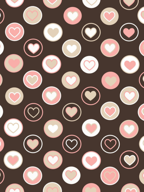 Das Pink Hearts Wallpaper 480x640
