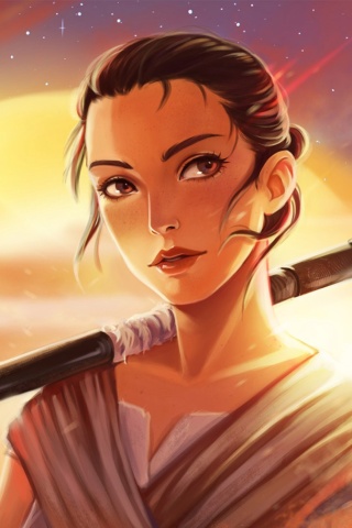 Rey Skywalker Star Wars wallpaper 320x480