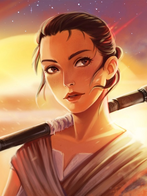 Rey Skywalker Star Wars wallpaper 480x640