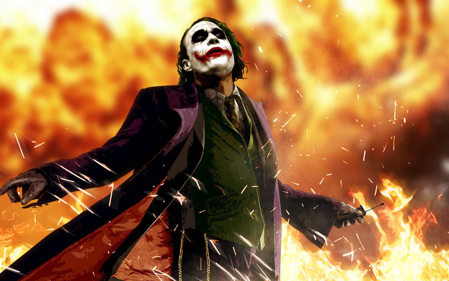 Das Heath Ledger As Joker - The Dark Knight Movie Wallpaper 1440x900