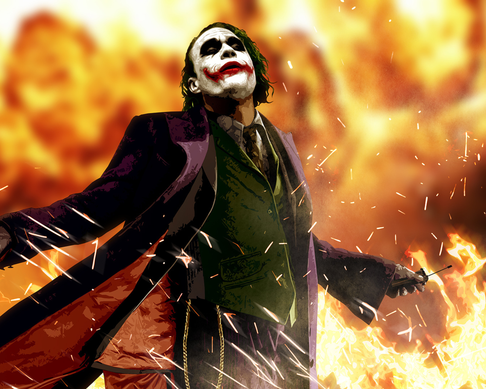 Heath Ledger As Joker - The Dark Knight Movie wallpaper 1600x1280
