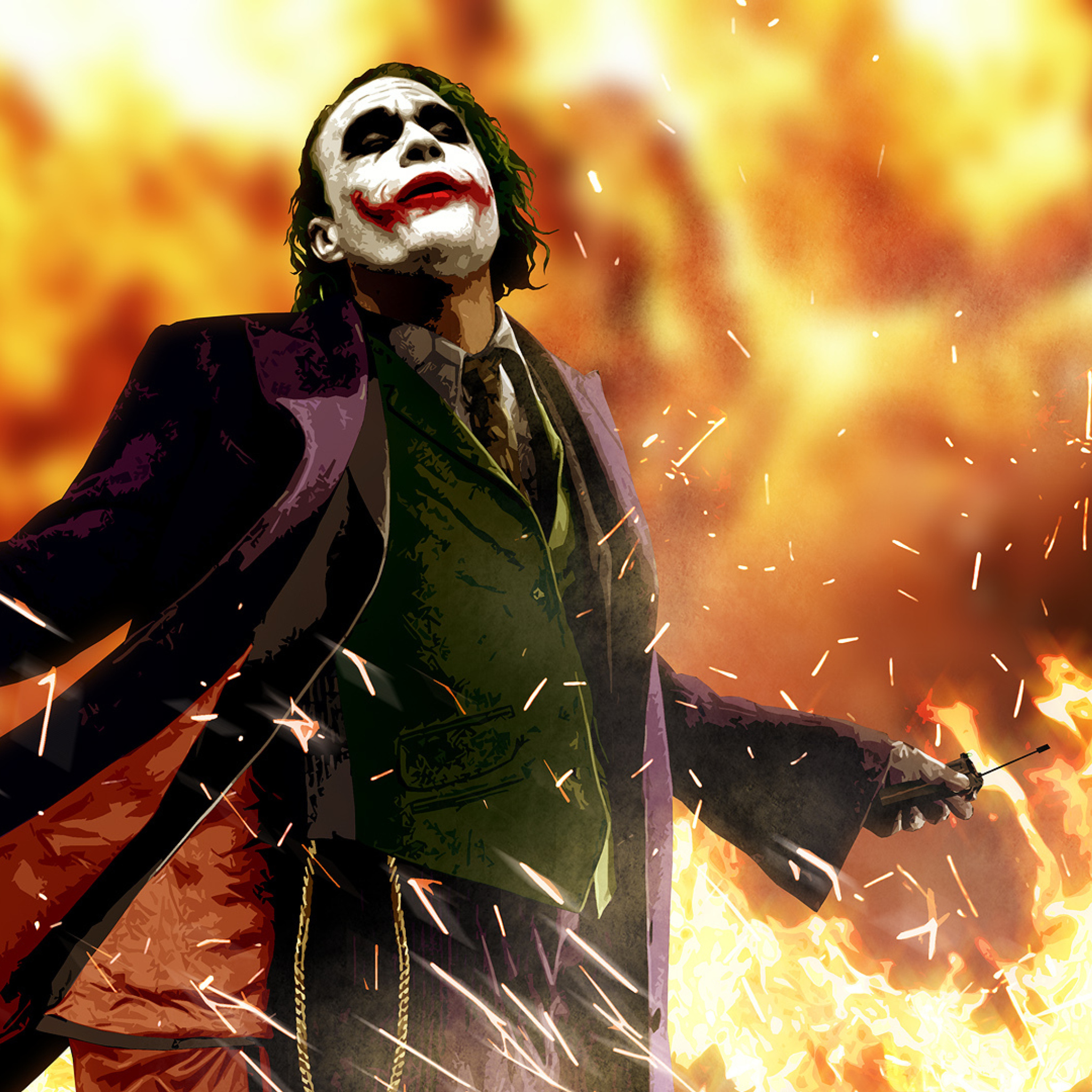 Fondo de pantalla Heath Ledger As Joker - The Dark Knight Movie 2048x2048