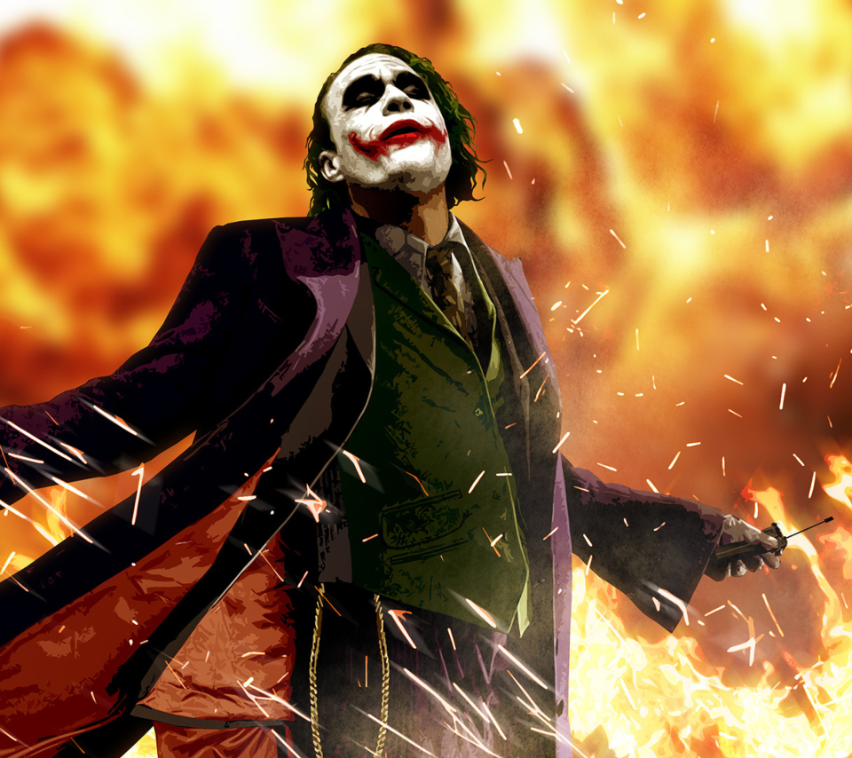 Das Heath Ledger As Joker - The Dark Knight Movie Wallpaper 960x854