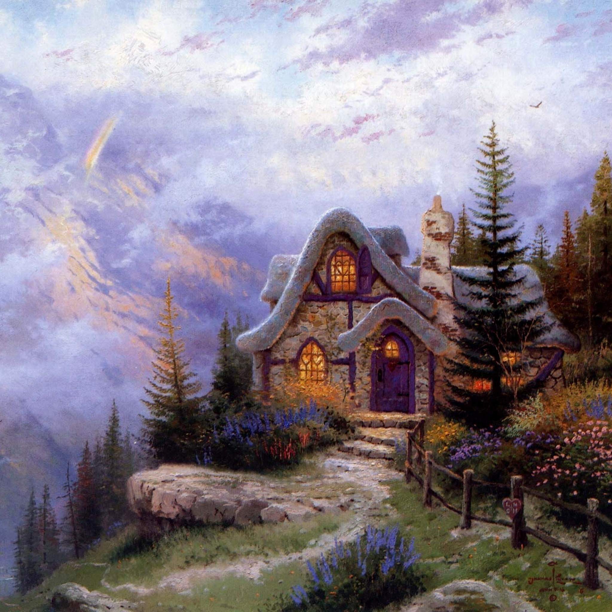 Das Thomas Kinkade, Sweetheart Cottage Wallpaper 2048x2048