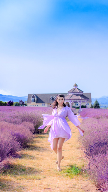 Summertime on Lavender field wallpaper 360x640