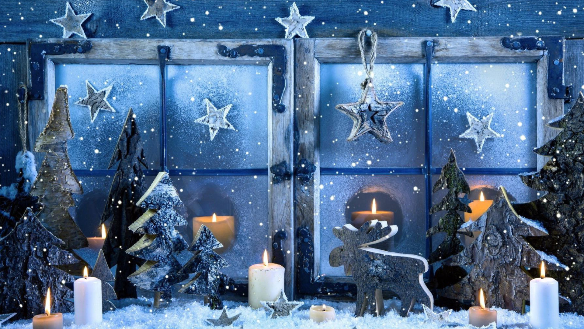 Das Christmas Window Decorations Wallpaper 1920x1080